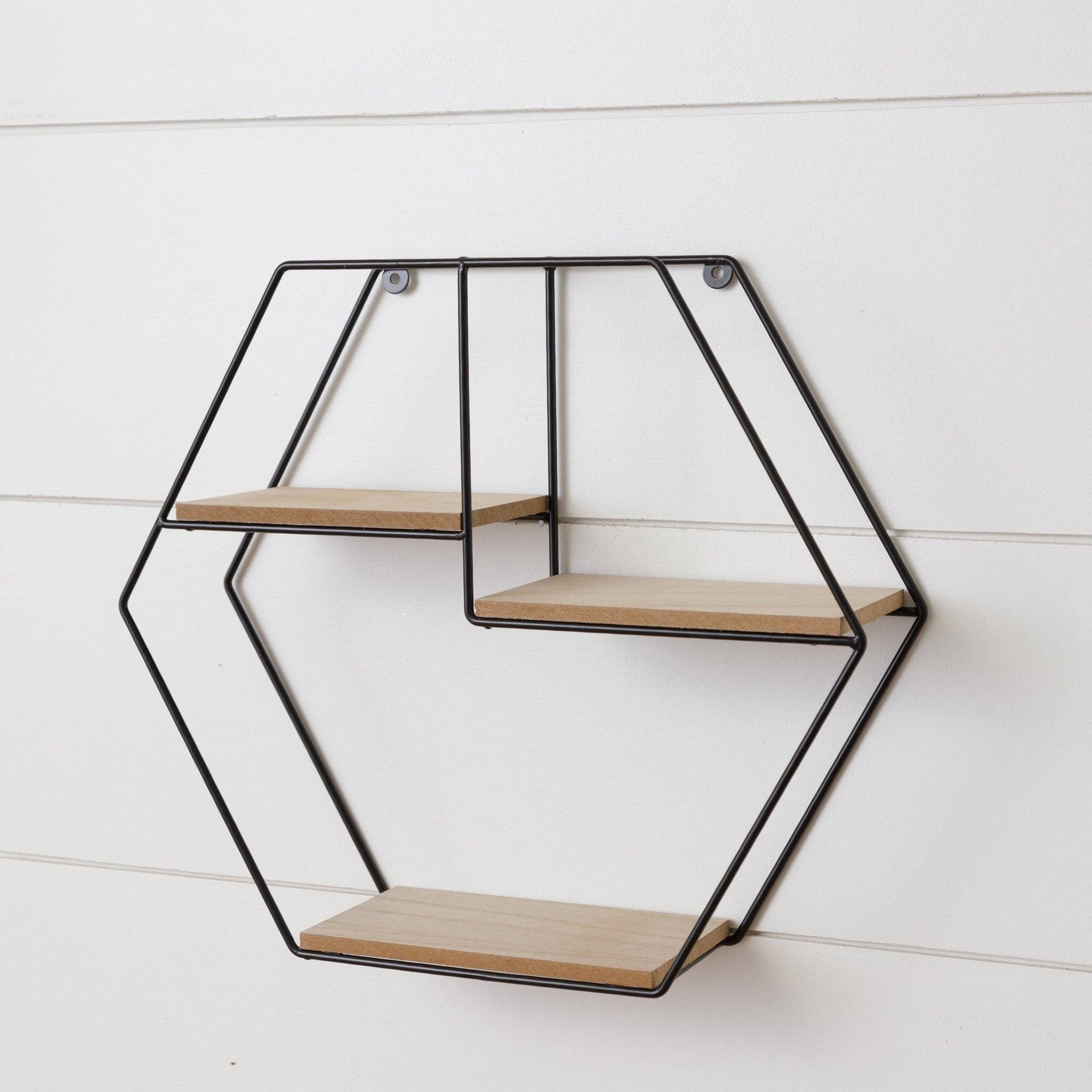 Metal Hexagon Wall Shelf (PC) RAE AND JAMES